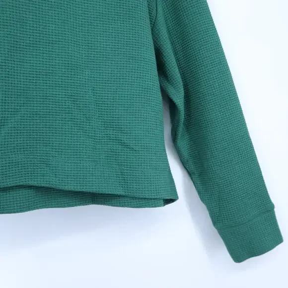 ATHLETA Coaster Knit Waffle Hoodie Trillium Green Oversized Boxy Fit Women's L - Picture 5 of 10